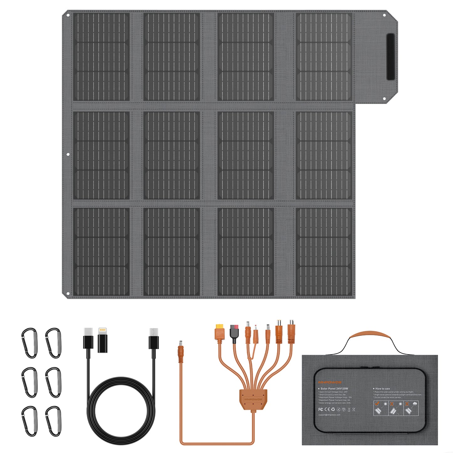 MHPOWOS 120W Portable Solar Panel