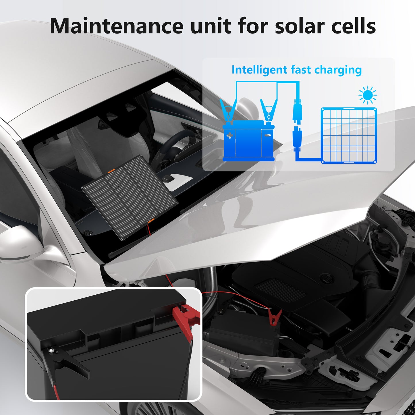 MHPOWOS 50W Solar-Batterie-Erhaltungsladegerät