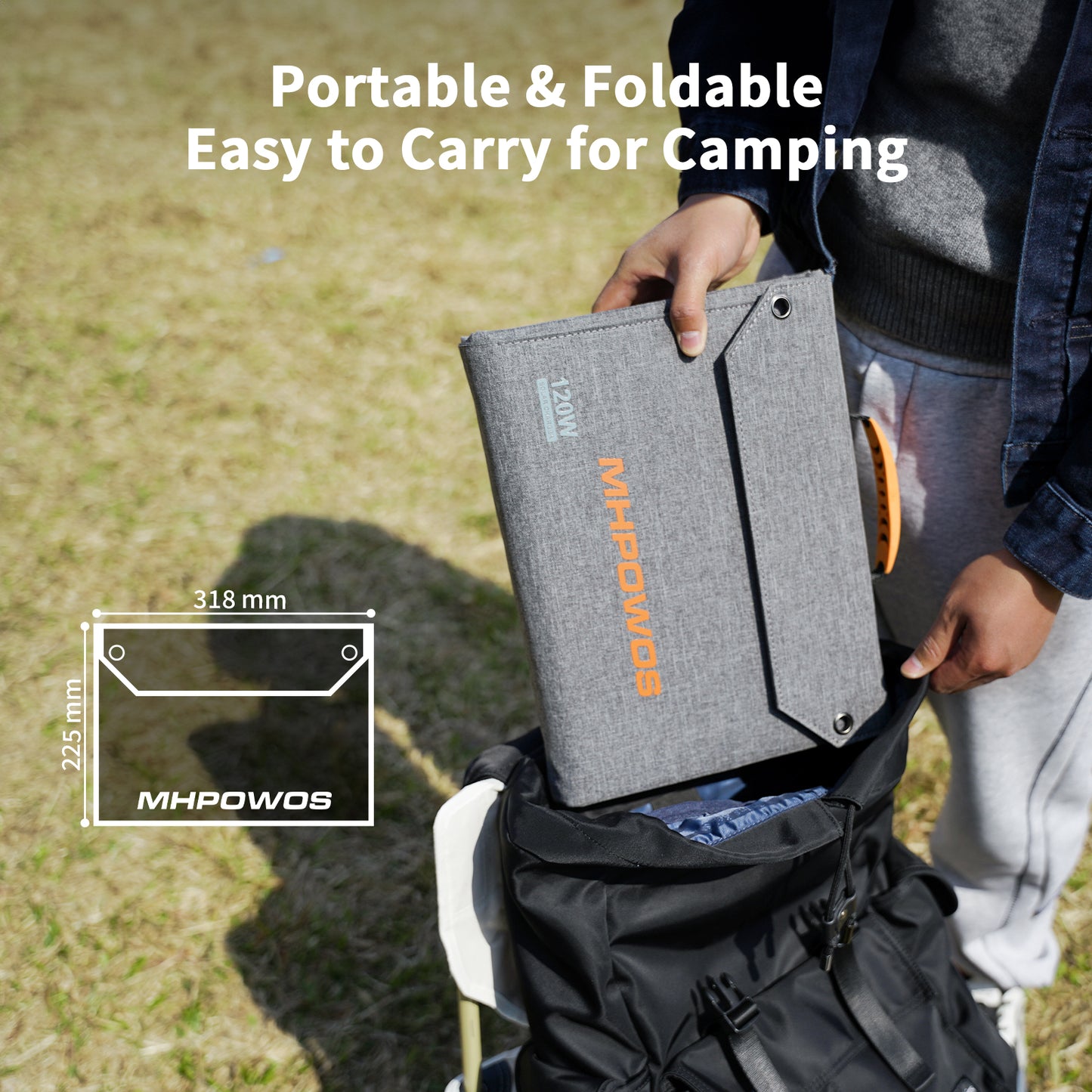 MHPOWOS 120W Portable Solar Panel