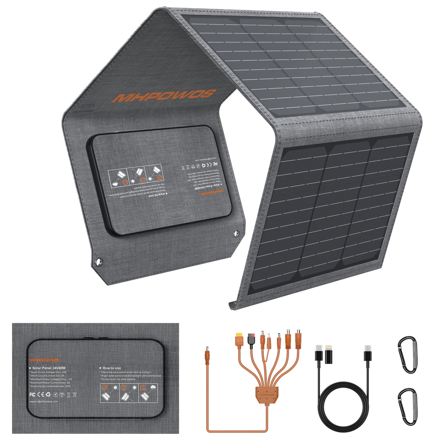 MHPOWOS 40W Portable Solar Panel