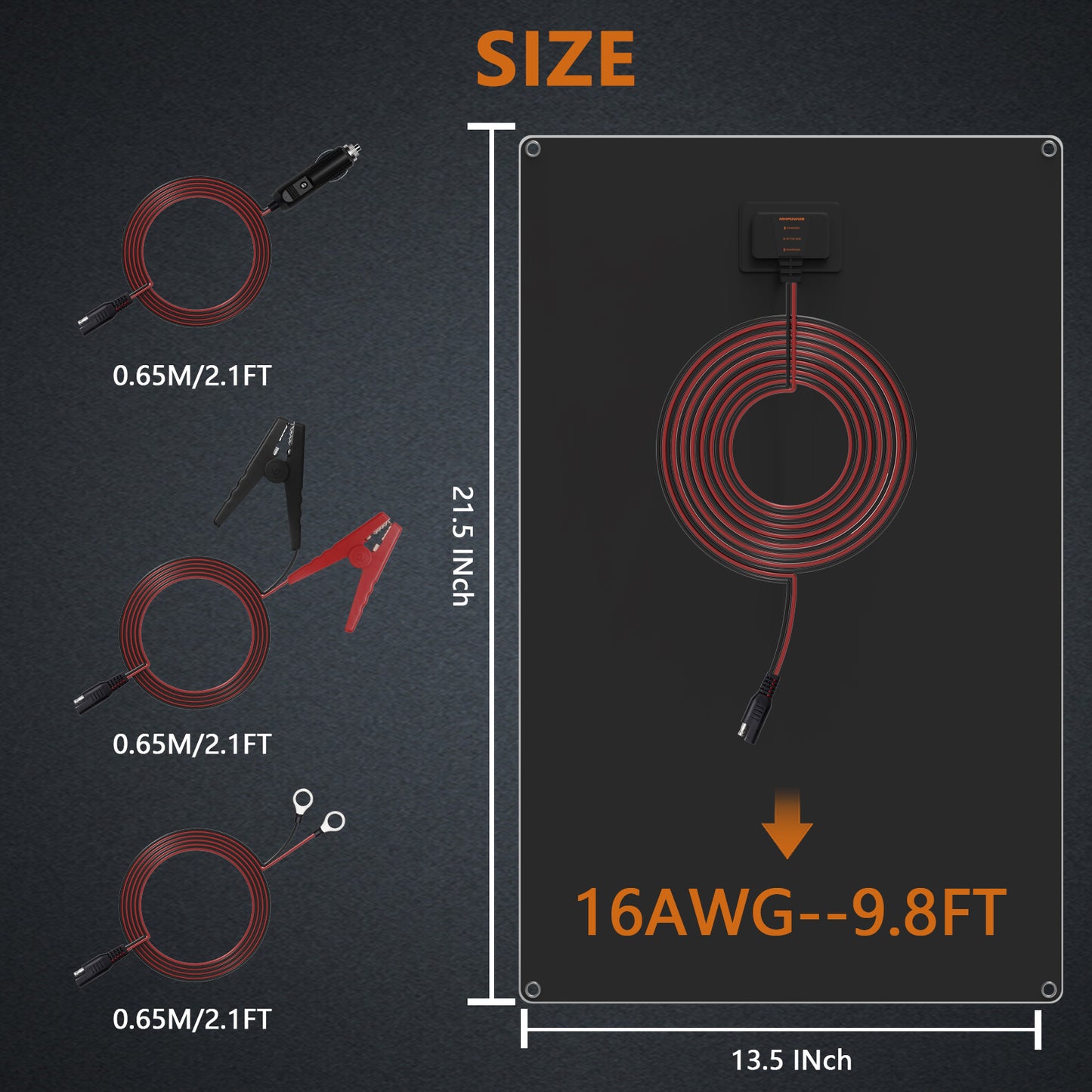 MHPOWOS 30W Solar-Batterie-Erhaltungsladegerät