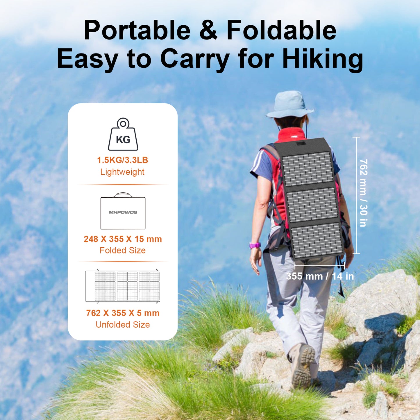MHPOWOS 45W Portable Solar Panel