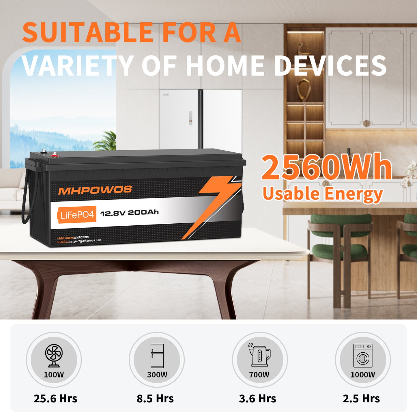 MHPOWOS 12V200Ah LifePO4 Battery
