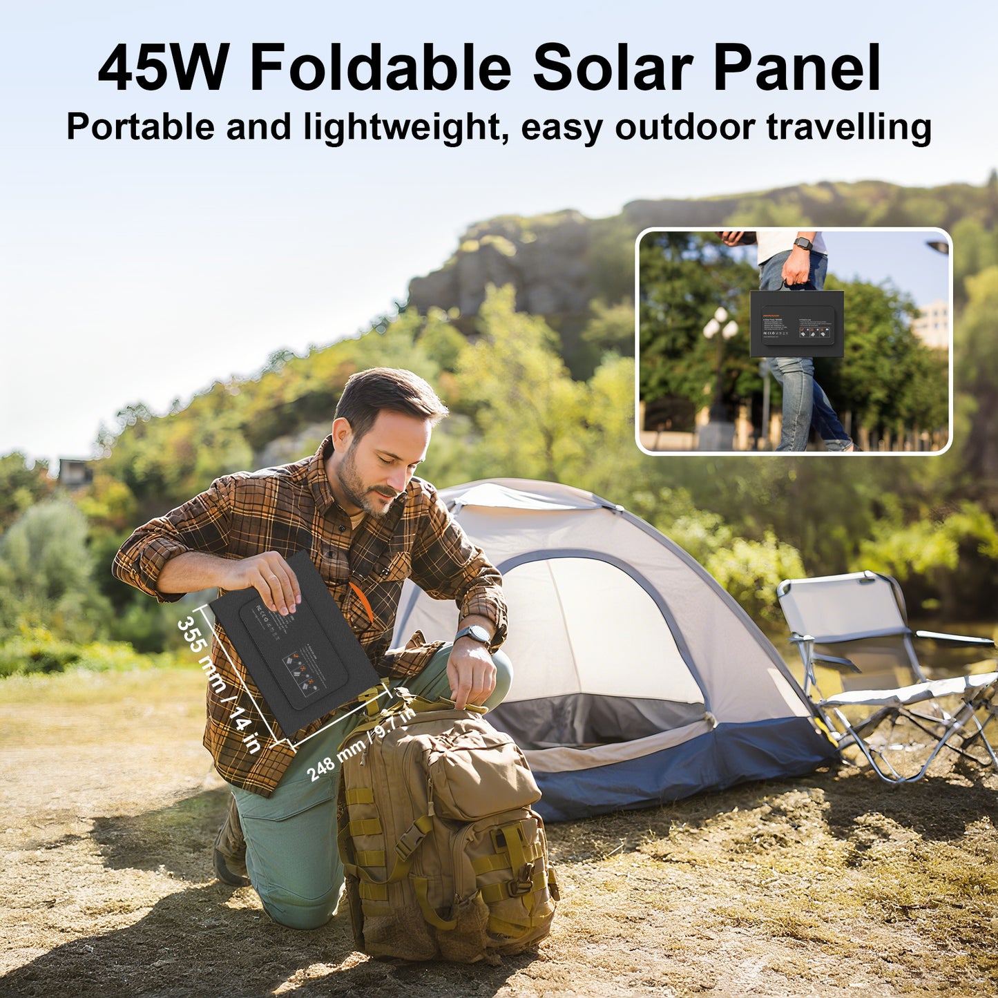 MHPOWOS 45W Portable Solar Panel