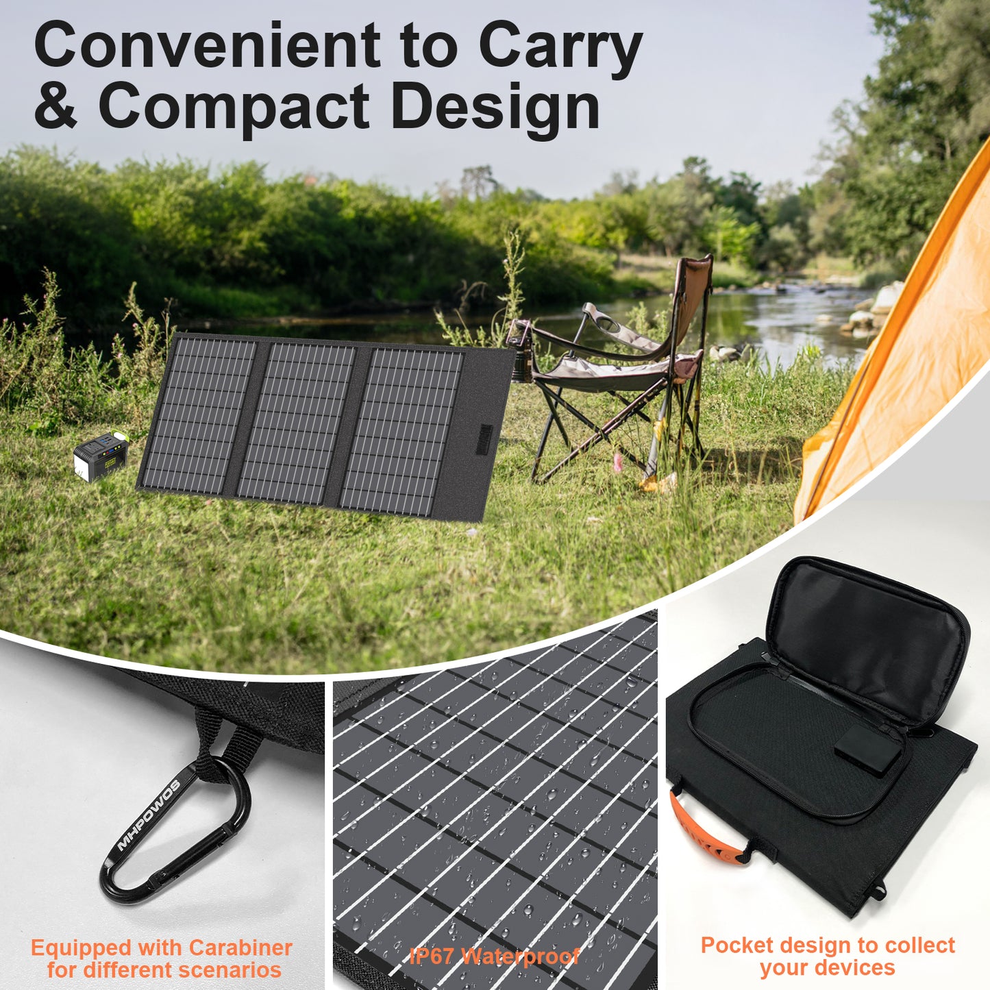 MHPOWOS 45W Portable Solar Panel