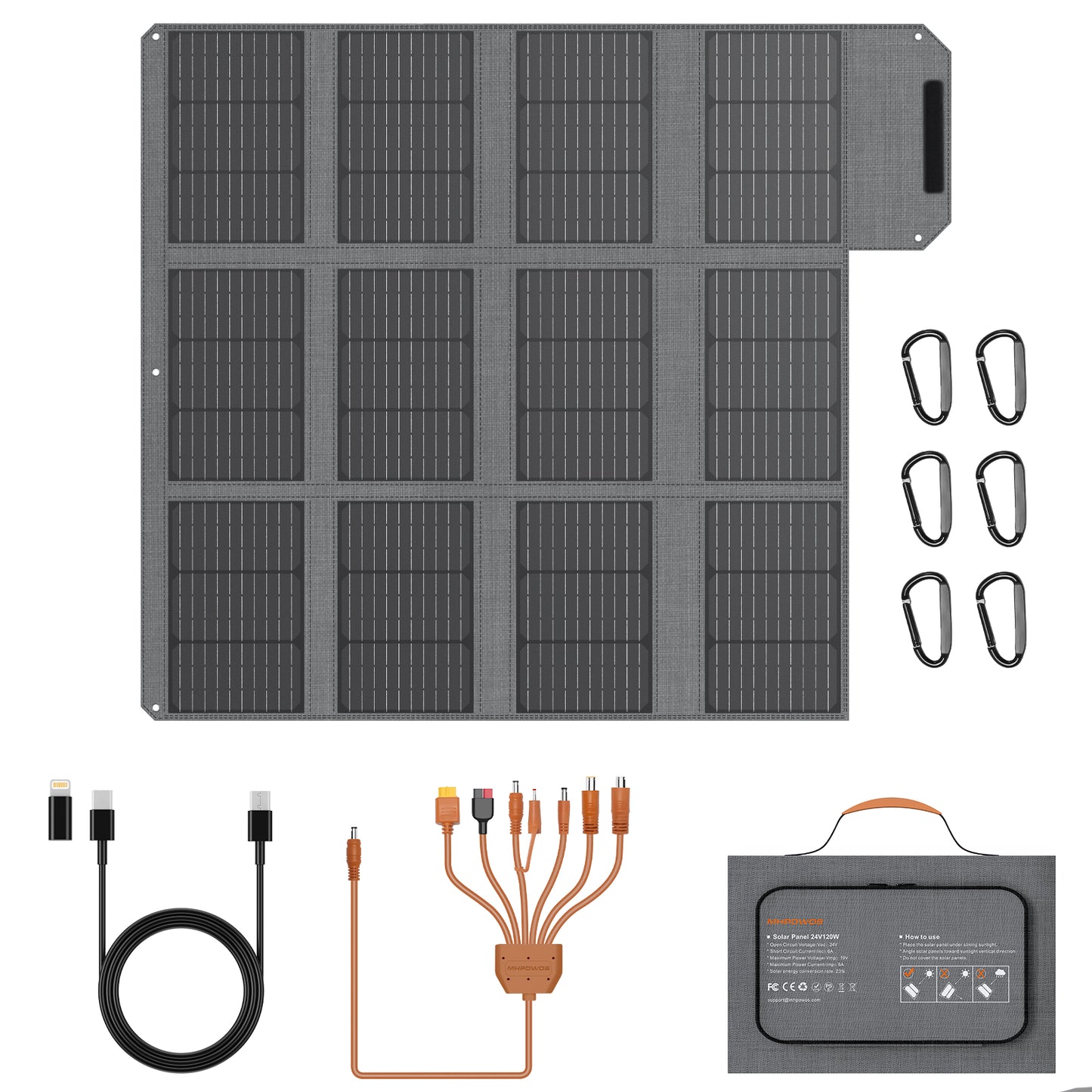 MHPOWOS 120W Portable Solar Panel