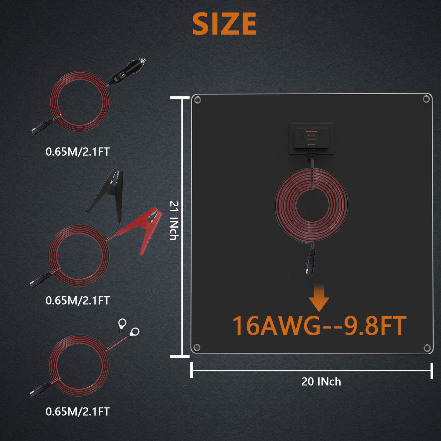 MHPOWOS 50W Solar-Batterie-Erhaltungsladegerät