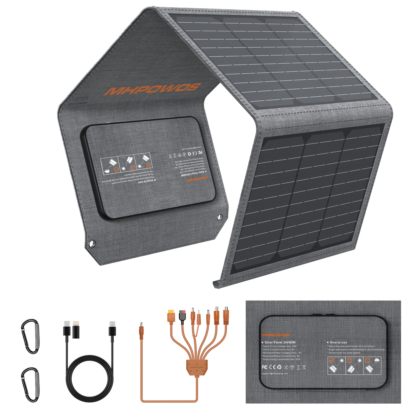 MHPOWOS 40W Portable Solar Panel