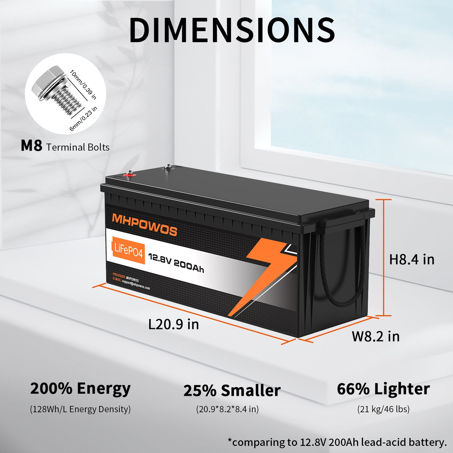 MHPOWOS 12V200Ah LifePO4 Battery