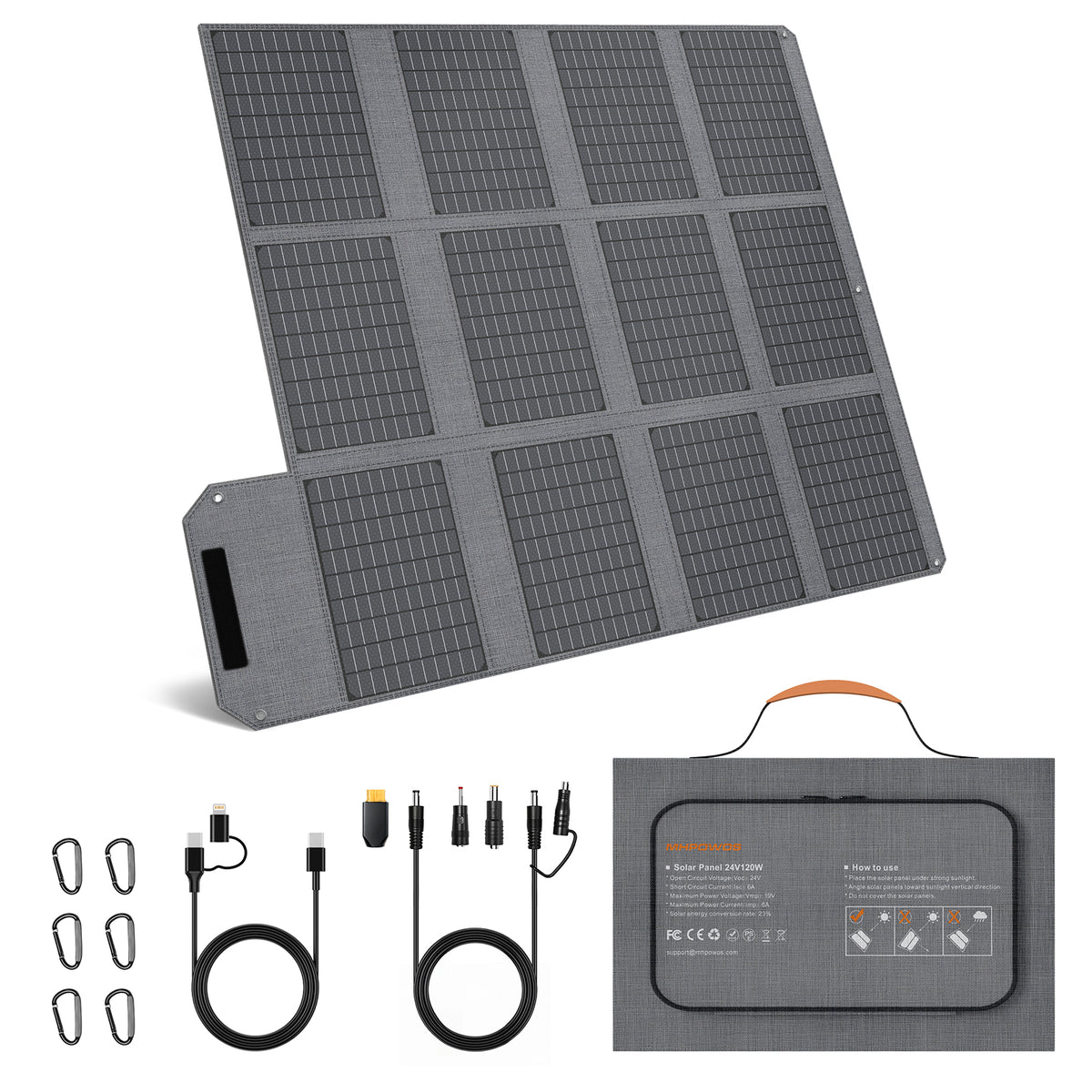 MHPOWOS 120W Portable Solar Panel