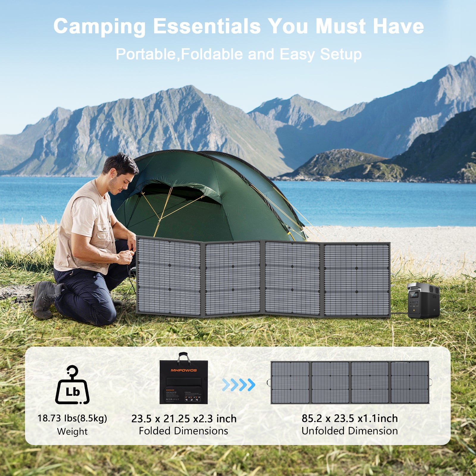 MHPOWOS 220W faltbares Solarpanel