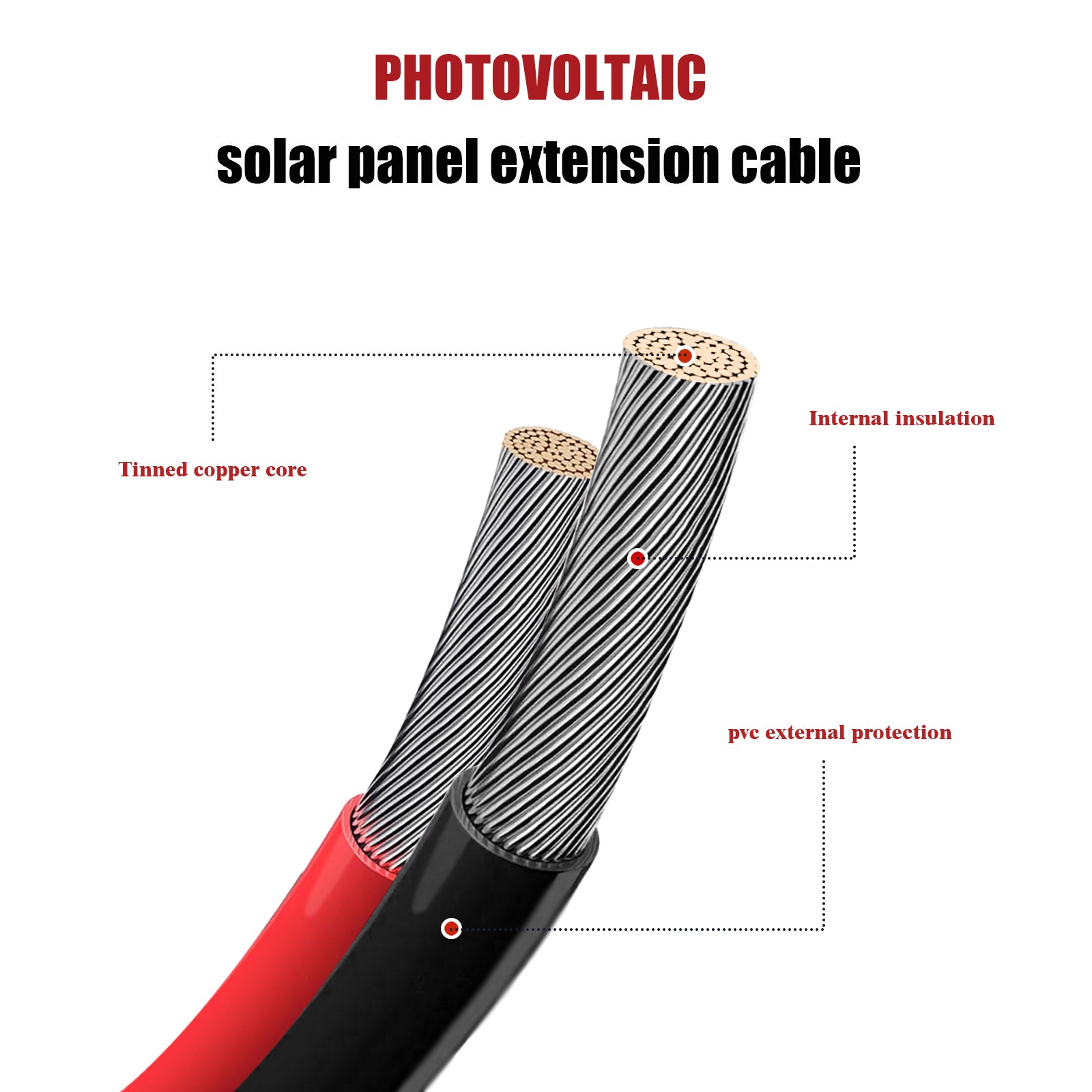 MHPOWOS MC4 Solarpanel-Verlängerungskabel 3,5 m/11 ft