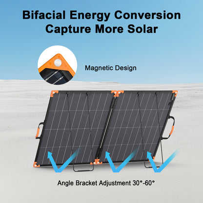 MHPOWOS 200W Bifacial Foldable Solar Panel