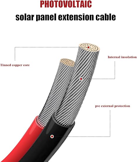 MHPOWOS MC4 Solarpanel-Verlängerungskabel 6m/20ft