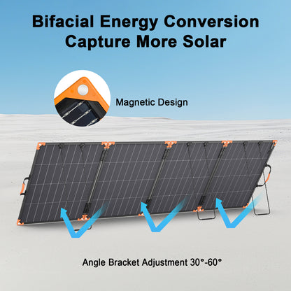 MHPOWOS 400W Bifacial Foldable Solar Panel