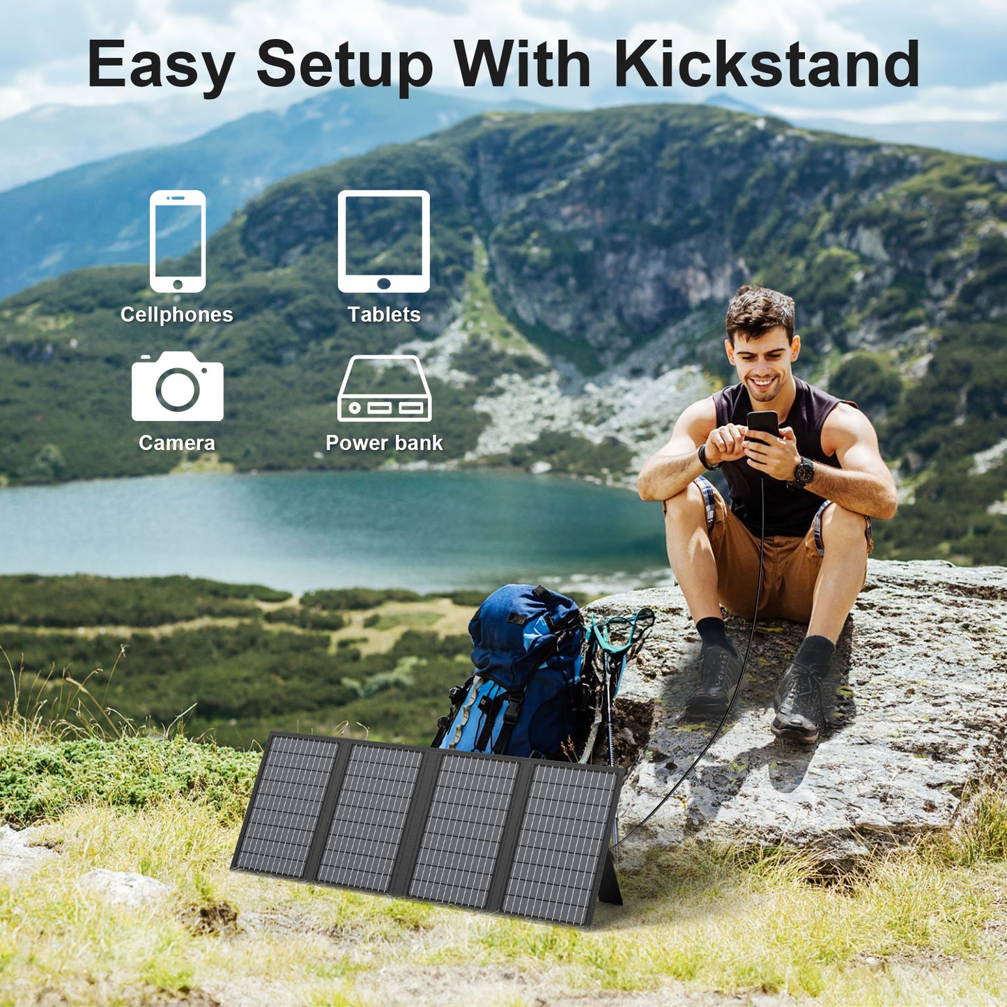 MHPOWOS 60W Portable Solar Panel
