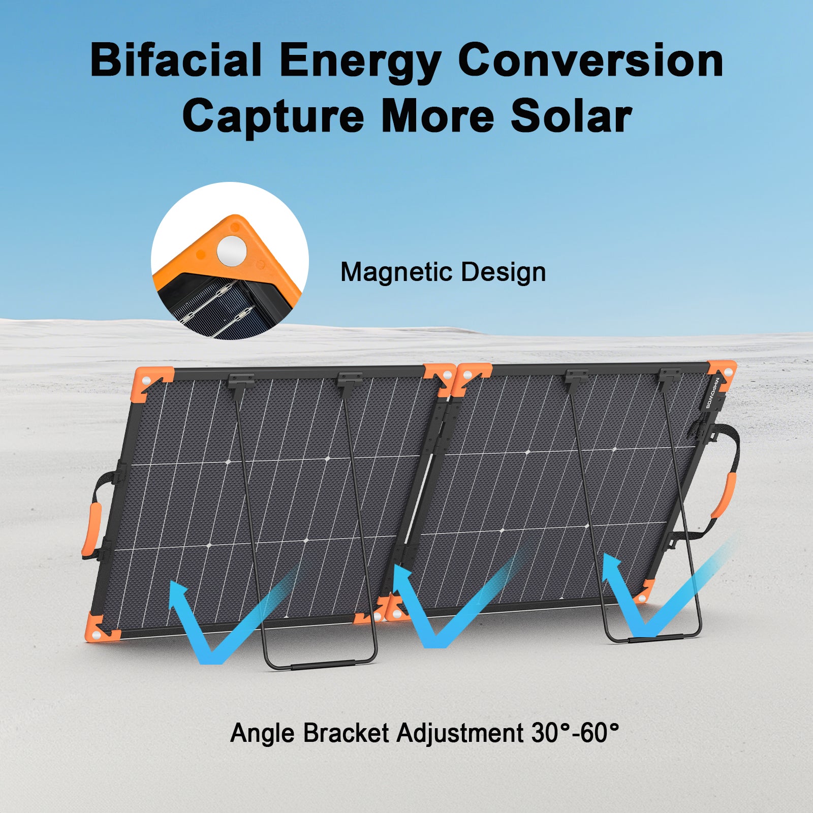 MHPOWOS 100W Bifaziales faltbares Solarpanel