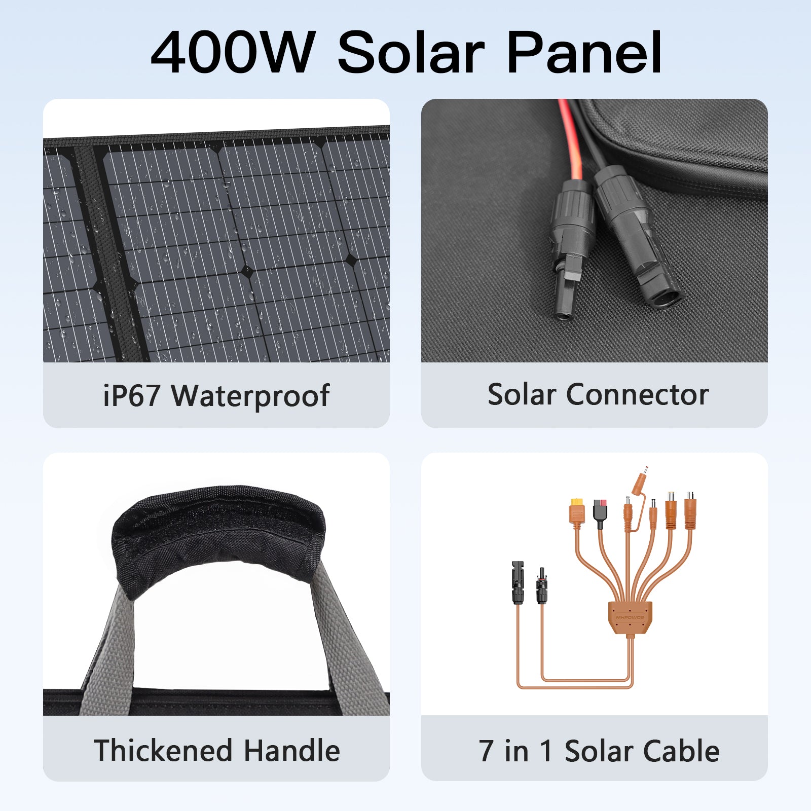 MHPOWOS 400W faltbares Solarpanel