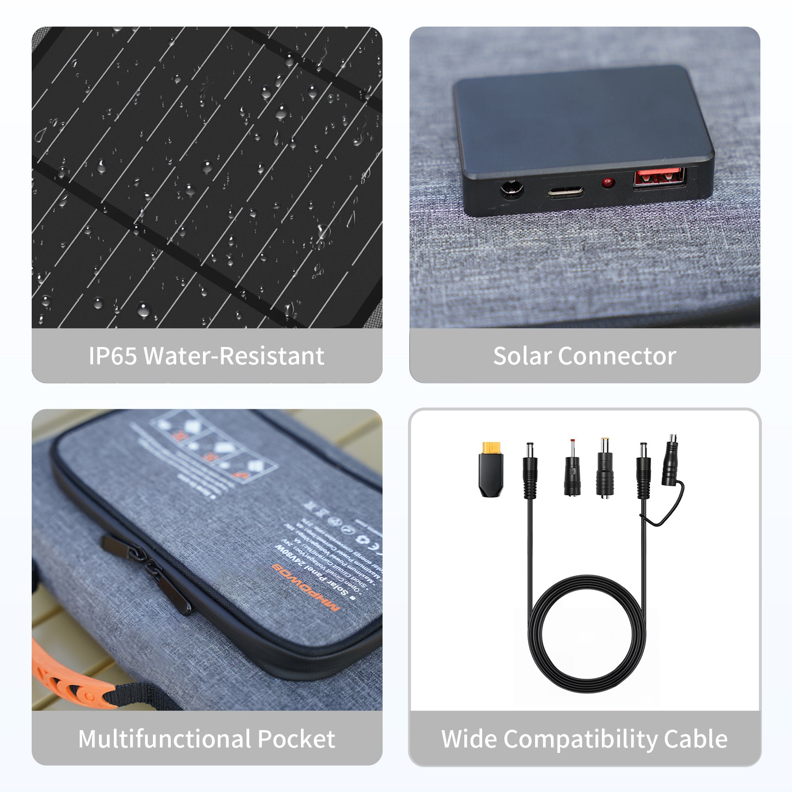 MHPOWOS 40W Portable Solar Panel