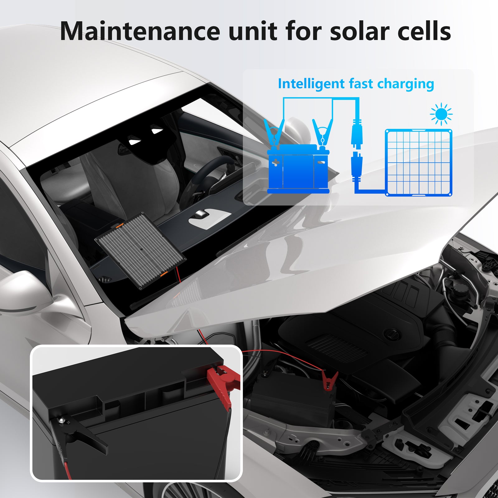 MHPOWOS 30W Solar-Batterie-Erhaltungsladegerät