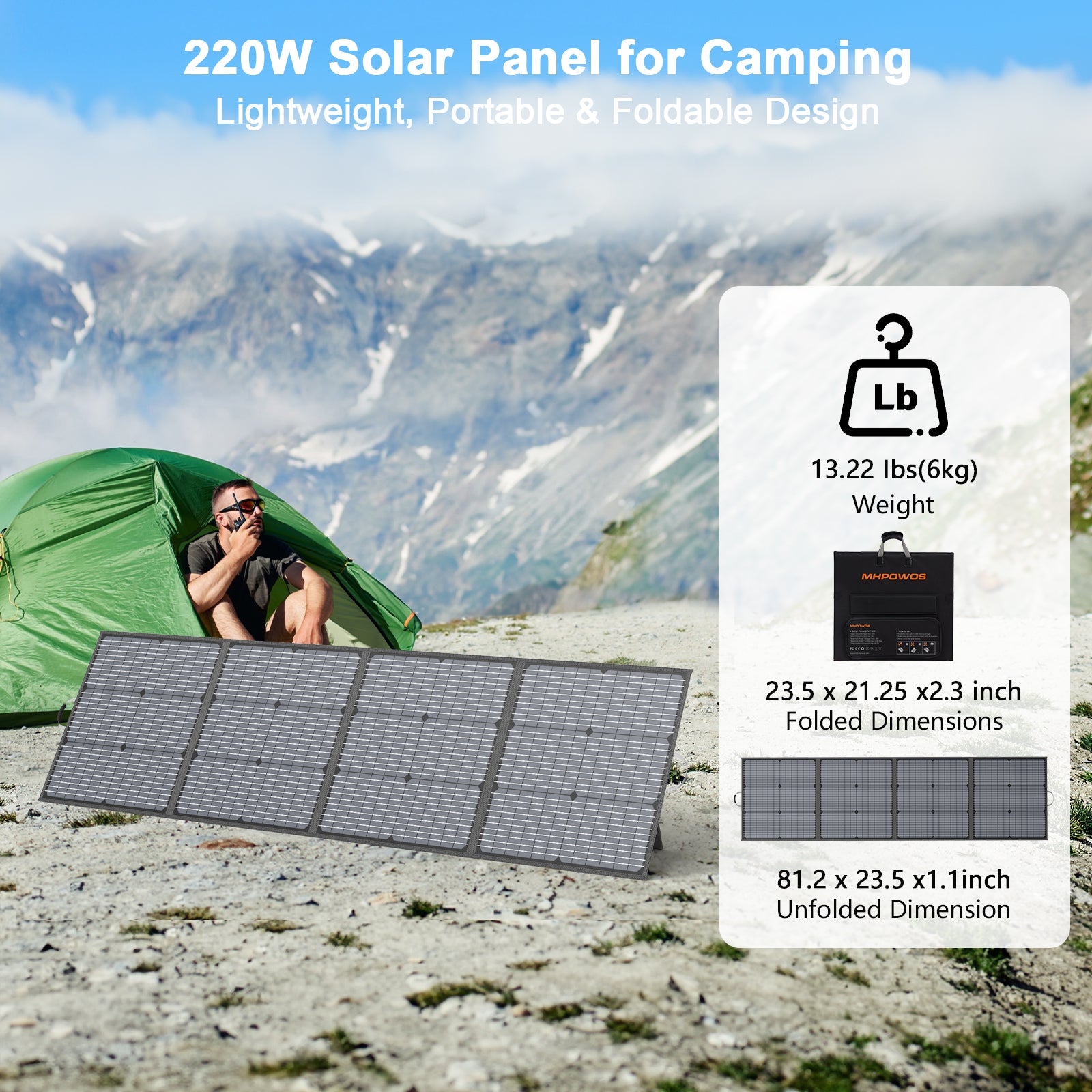 MHPOWOS 220W faltbares Solarpanel