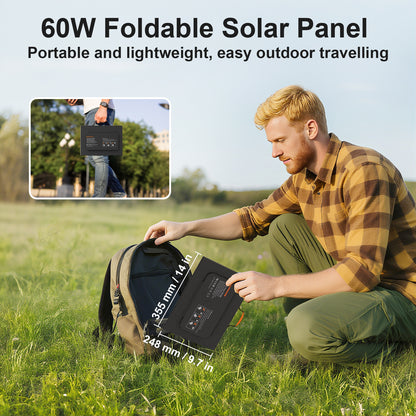 MHPOWOS 60W Portable Solar Panel