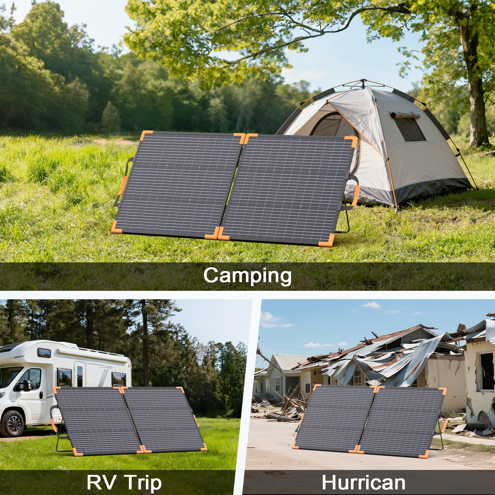 MHPOWOS 100W Bifaziales faltbares Solarpanel