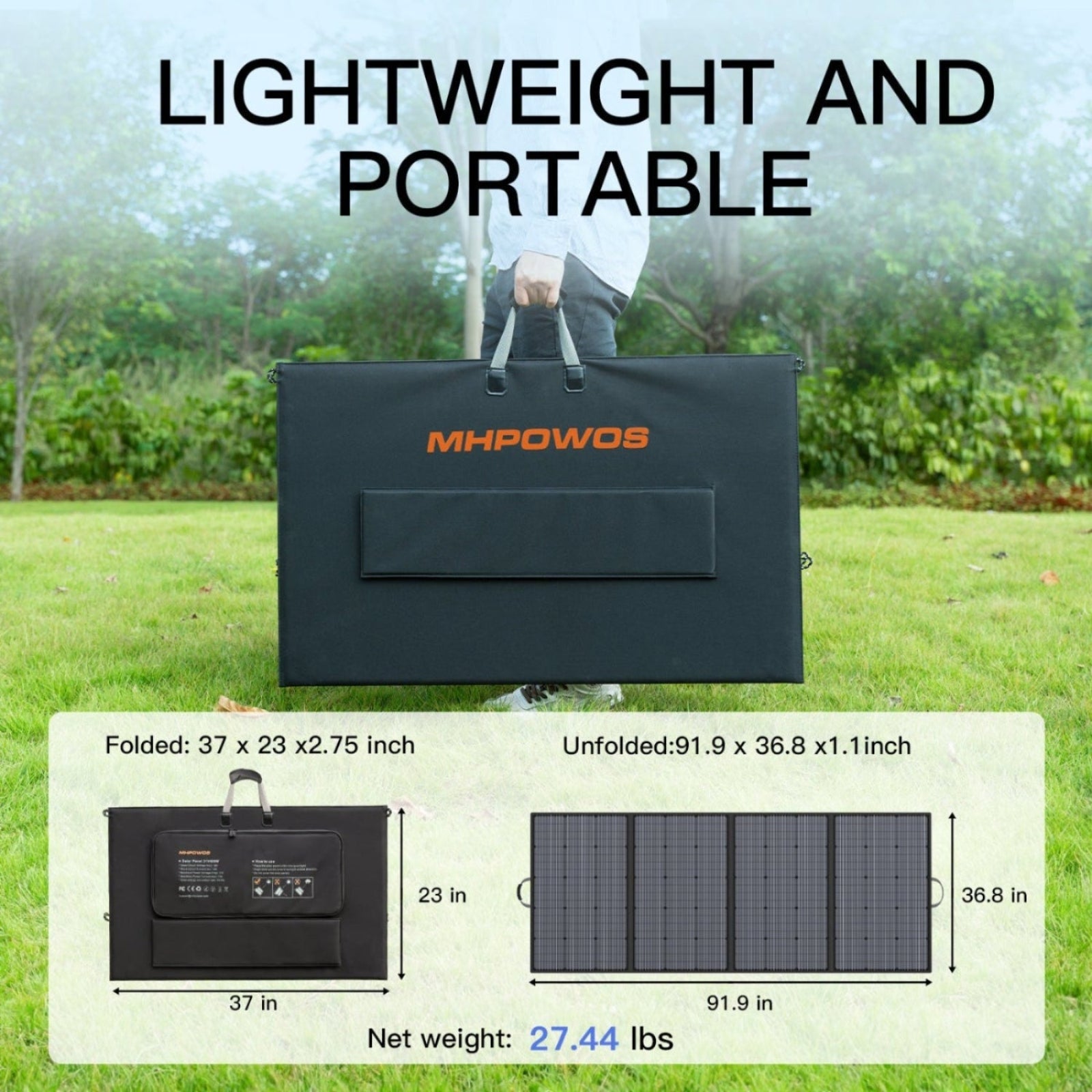 MHPOWOS 400W faltbares Solarpanel