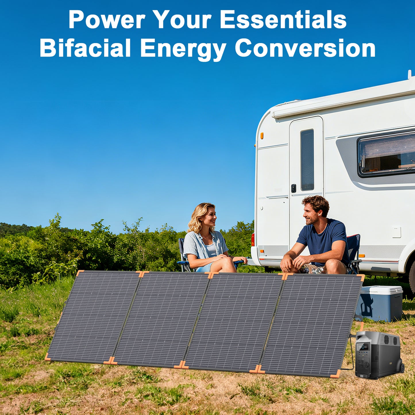 MHPOWOS 400W Bifacial Foldable Solar Panel