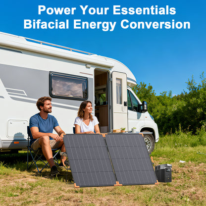 MHPOWOS 200W Bifacial Foldable Solar Panel