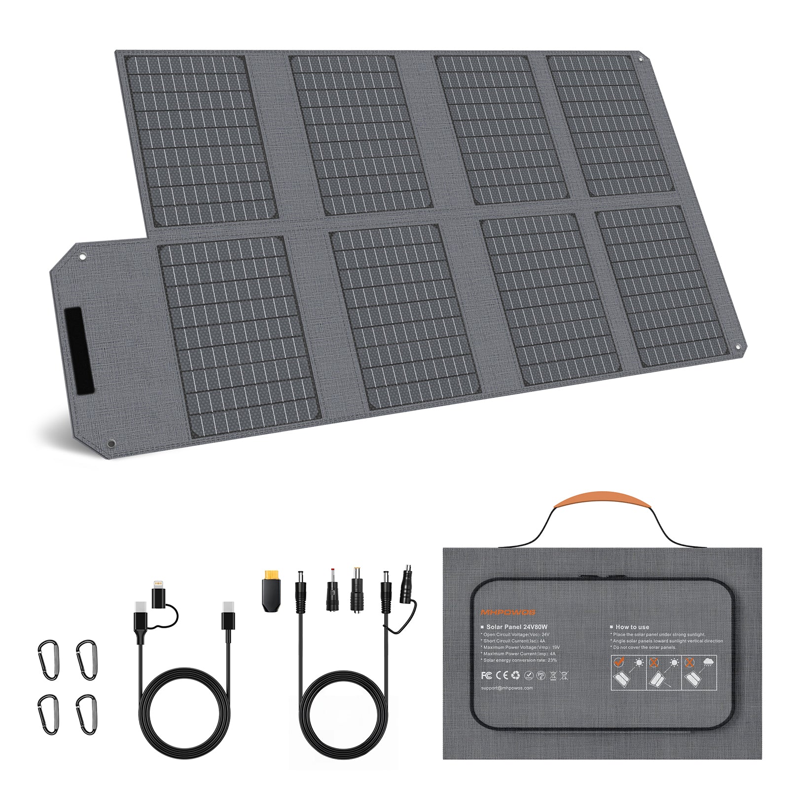 MHPOWOS 80W Portable Solar Panel