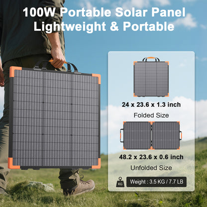 MHPOWOS 100W Bifacial Foldable Solar Panel