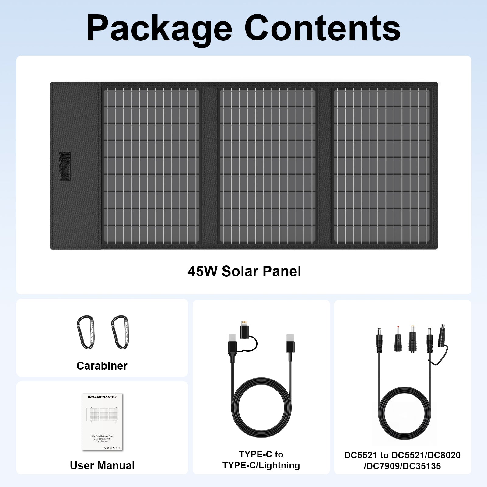 MHPOWOS 45W Tragbares Solarpanel