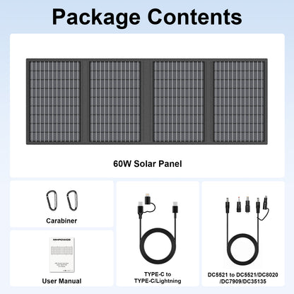 MHPOWOS 60W Portable Solar Panel