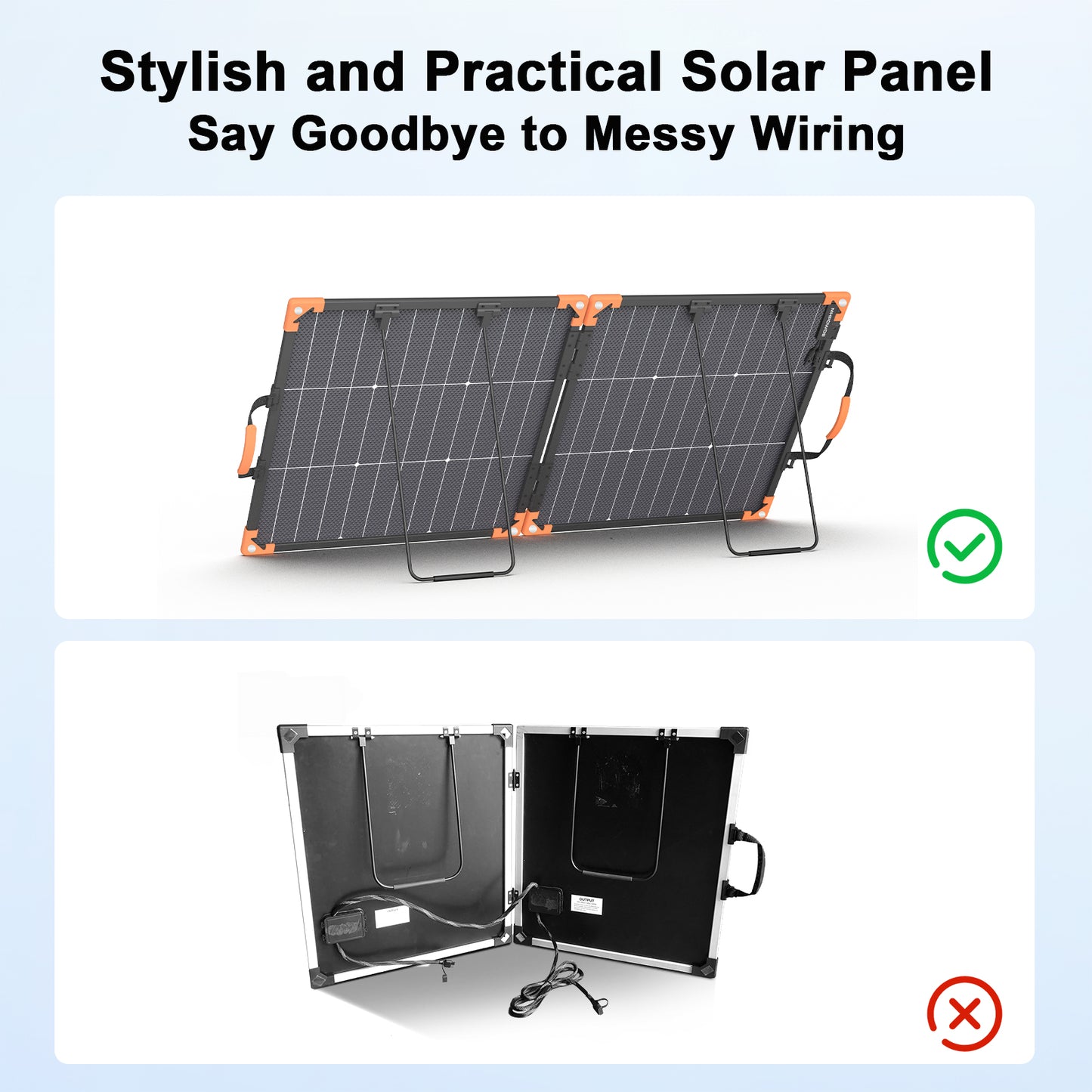 MHPOWOS 100W Bifacial Foldable Solar Panel