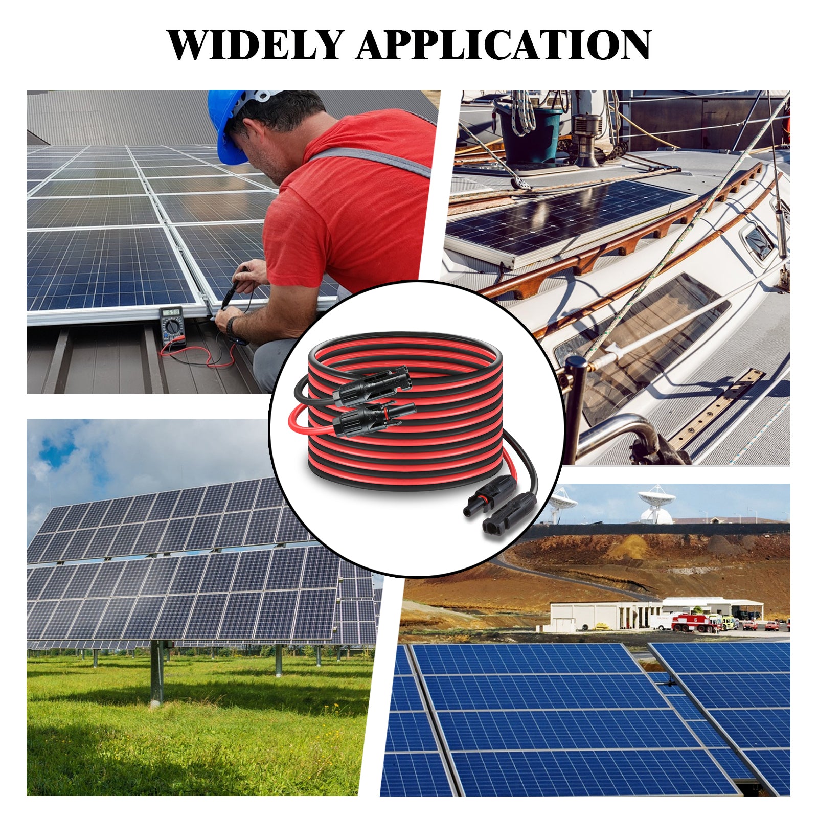 MHPOWOS MC4 Solarpanel-Verlängerungskabel 3,5 m/11 ft